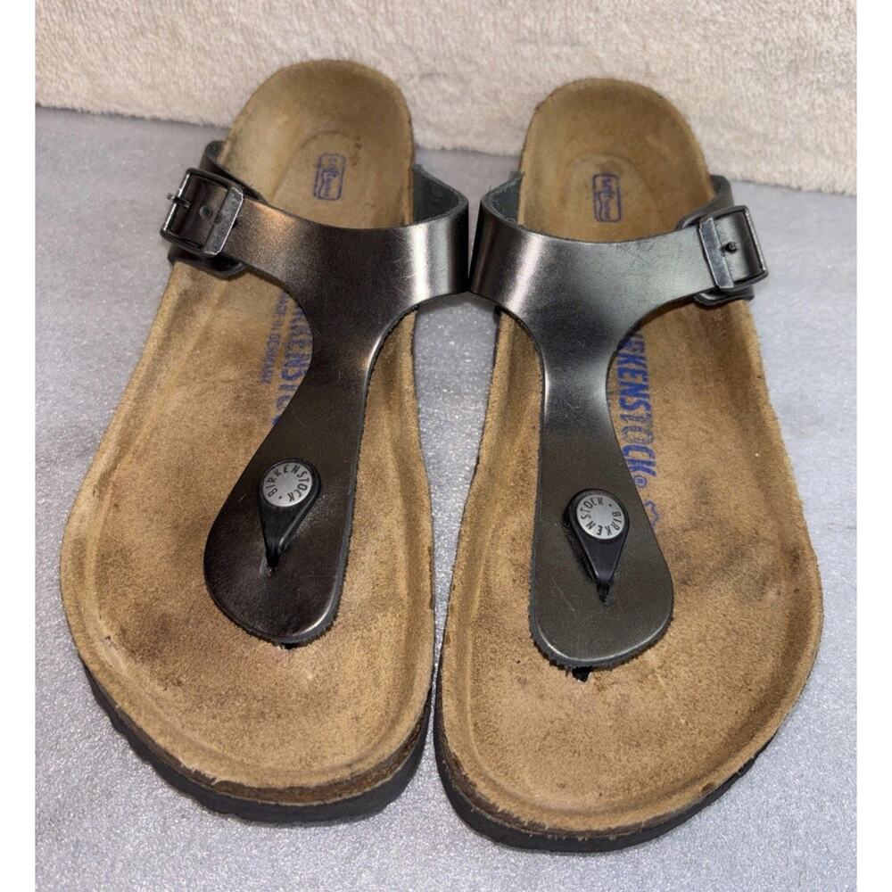 BIRKENSTOCK Gizeh Birko-Flor Thong Sandals Beige Unisex Size 38- W-7-M-5